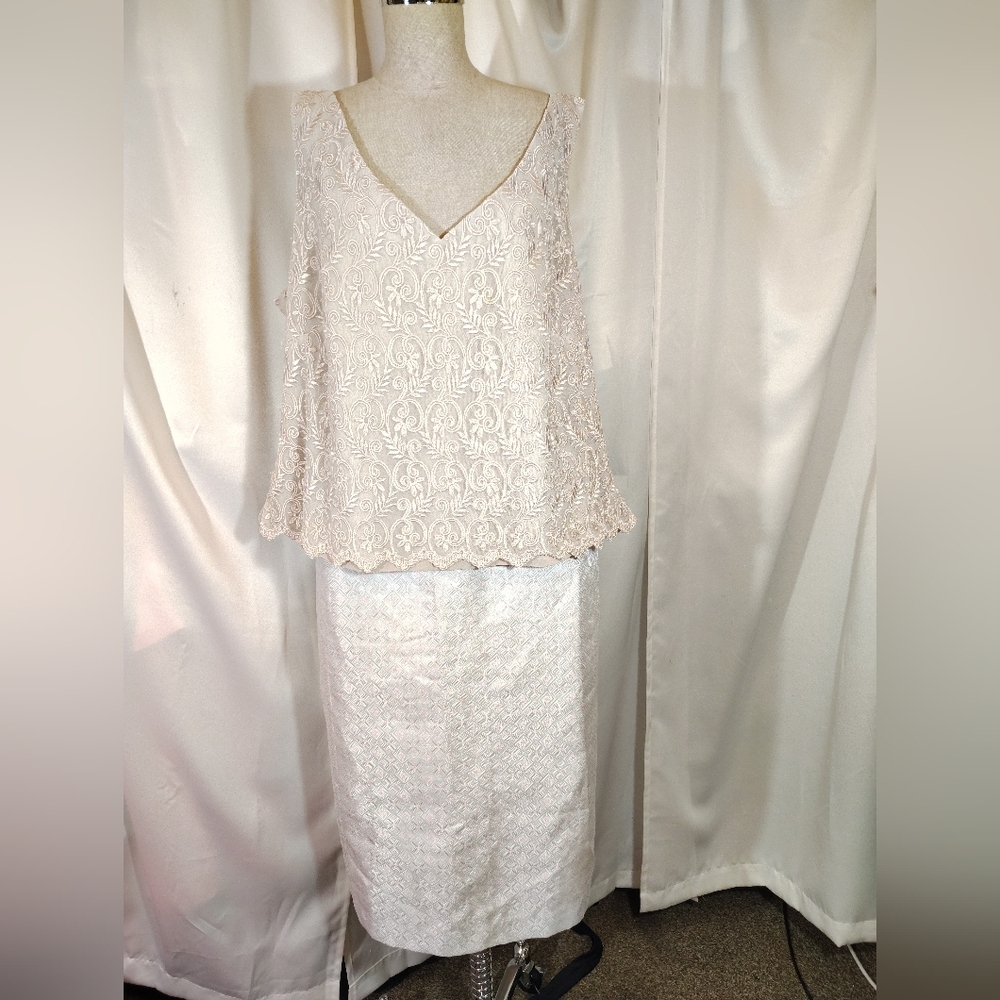 David Bridal Skirt Set: TAG, Pink/Gray David Bridal Top+Justin Taylor Skirt, 24W